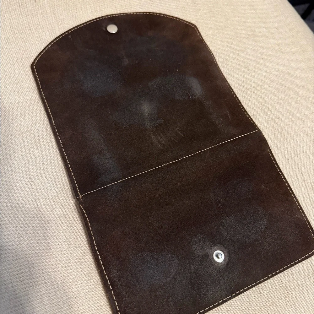 Vintage Dark Brown Suede Wallet